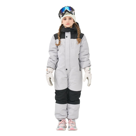 Kids Toddler Snow Suit One Piece for Boys Girls Lightweight Insulated Ski Suit Windproof Hooded Snowsuit Baby Jumpsuit