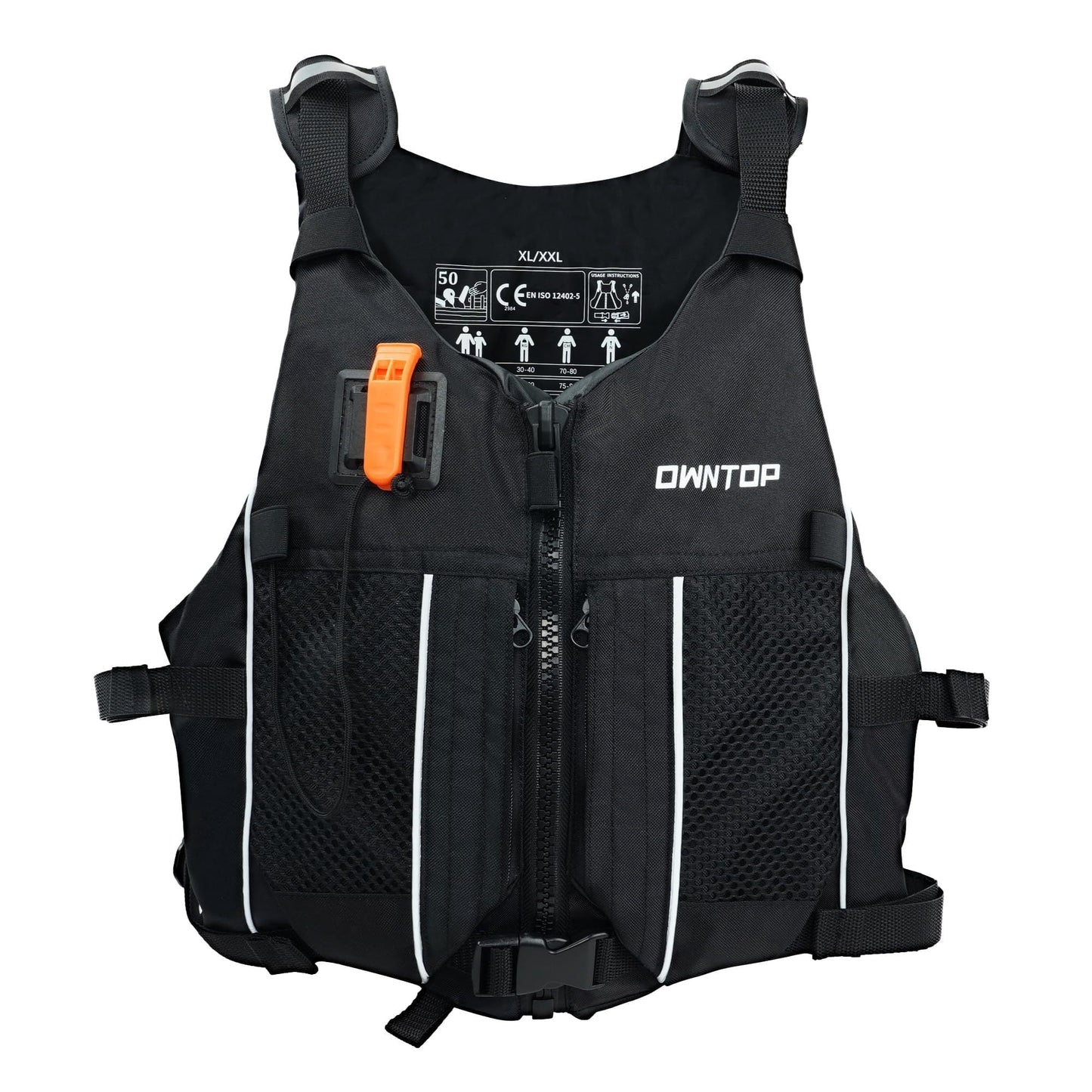 Koorium Life Jacket for Adult,Swim Vest for Men Women,Adults Life Jackets Dual Mesh Pockets Attached Whistle Buoyancy Aid for Fishing, Paddleboard, Kayaking, Boating