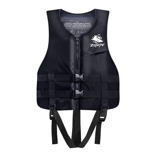 Owntop Youth Life Vest and Jacket,Swim Vest Swim Jacket for Kayak,Swimming Training,Boating Watersports,Super-Thin Lightweight,Comfortable Crotch Strap,Easy-to-spot Colors,Black