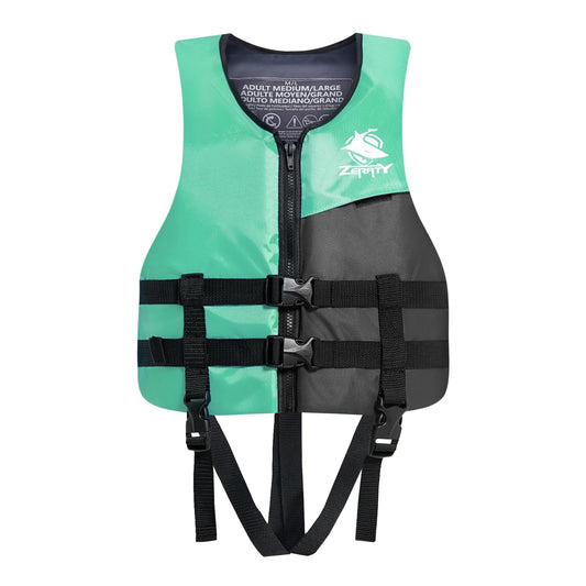 Owntop Youth Life Vest and Jacket,Swim Vest Swim Jacket for Kayak,Swimming Training,Boating Watersports,Super-Thin Lightweight,Comfortable Crotch Strap,Easy-to-spot Colors,Green