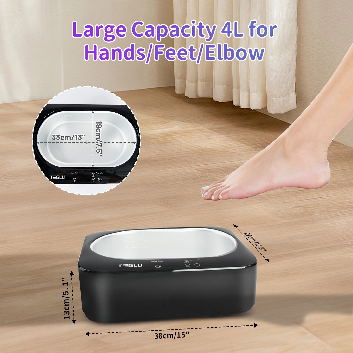 Paraffin Wax Machine for Hand and Feet 4000ML, Paraffin Bath Moisturizing Kit for Hand and Foot Spa at Home, Paraffin Wax Warmer Black