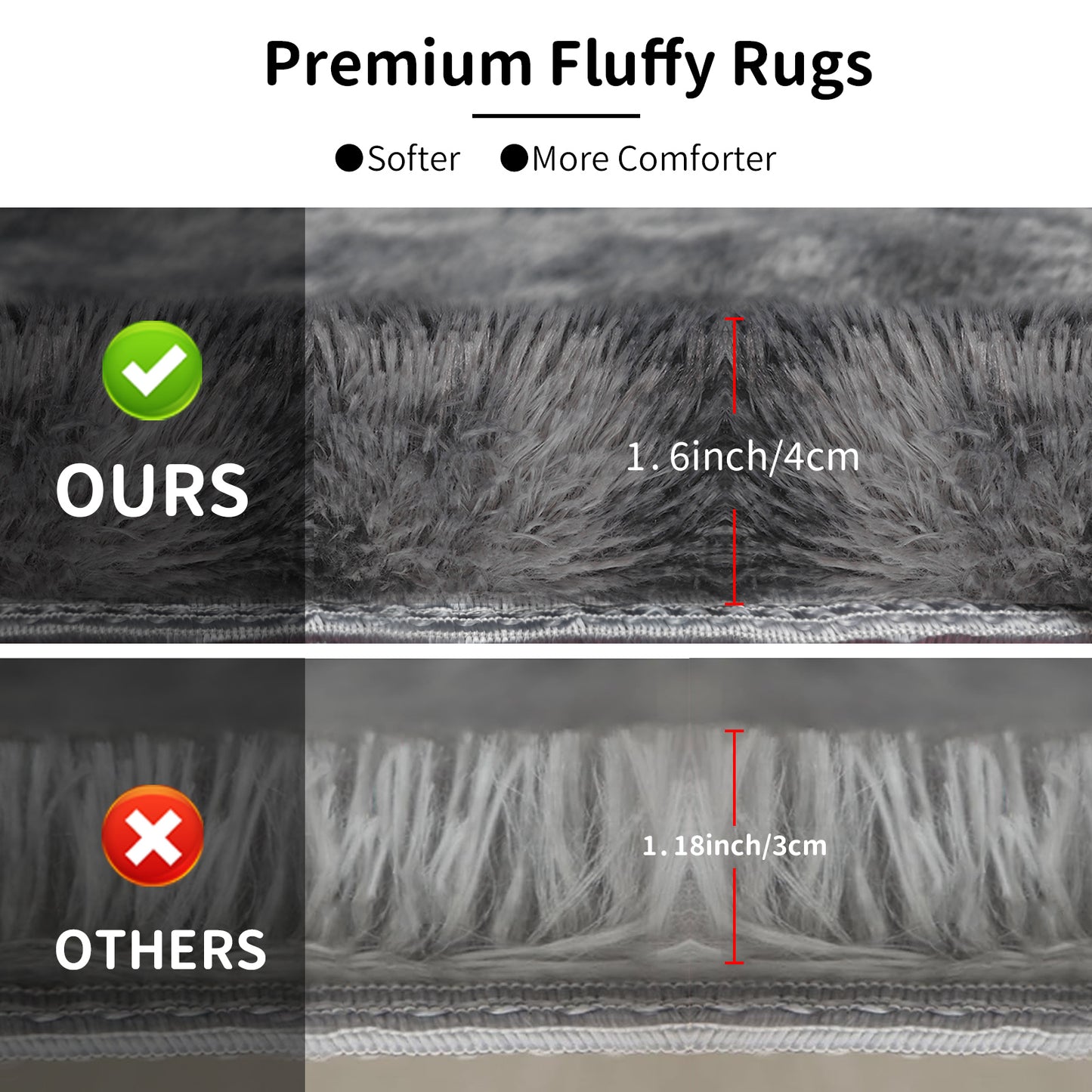 OldPAPA Soft Fluffy Area Rug Modern Shaggy Bedroom Rugs for Kids Room Nursery Rug Floor Carpets