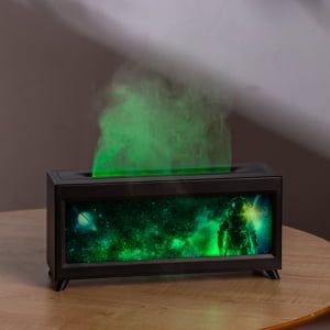 Essential Oil Diffuser, Fireplace Fire Flame Aromatherapy Diffuser, 220ml Ultrasonic Cool Mist Humidifier, Scent Aroma Diffuser with 7 Colors Light, Timer & Auto-Off for Home, Room