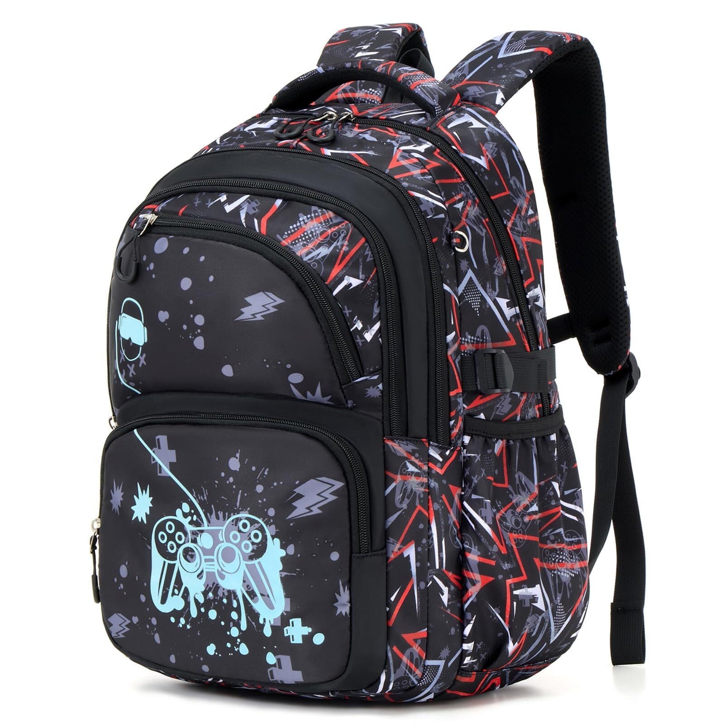 Boys School Backpack for Grades 3-8, Glow in The Dark Bookbag with Water-Repellent, Breathable School Bag for Kids,24L