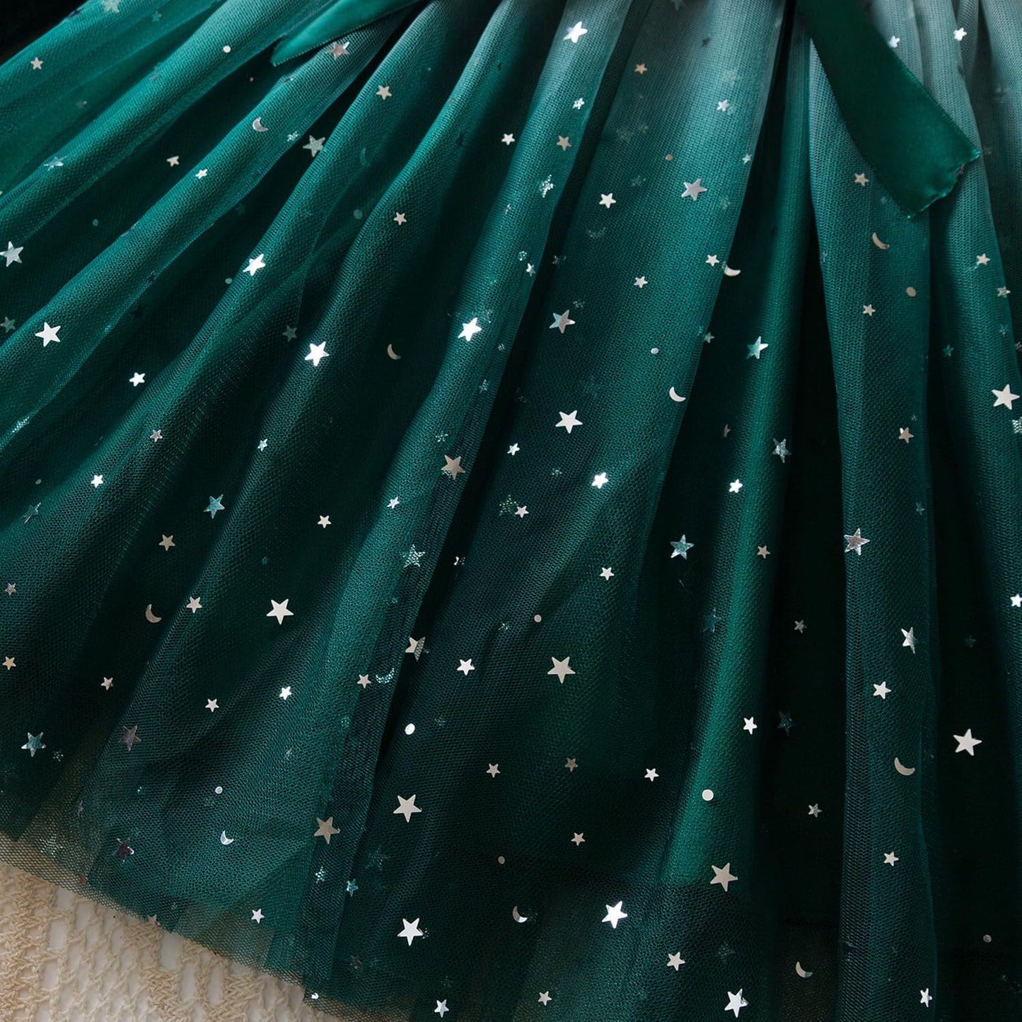 Toddler Girls Christmas Dresses Tutu Long Sleeve Velvet Tulle Fall Winter Princess Star Sequin Ruffle Holiday Party Birthday Xmas Dresses Black 4T(100)