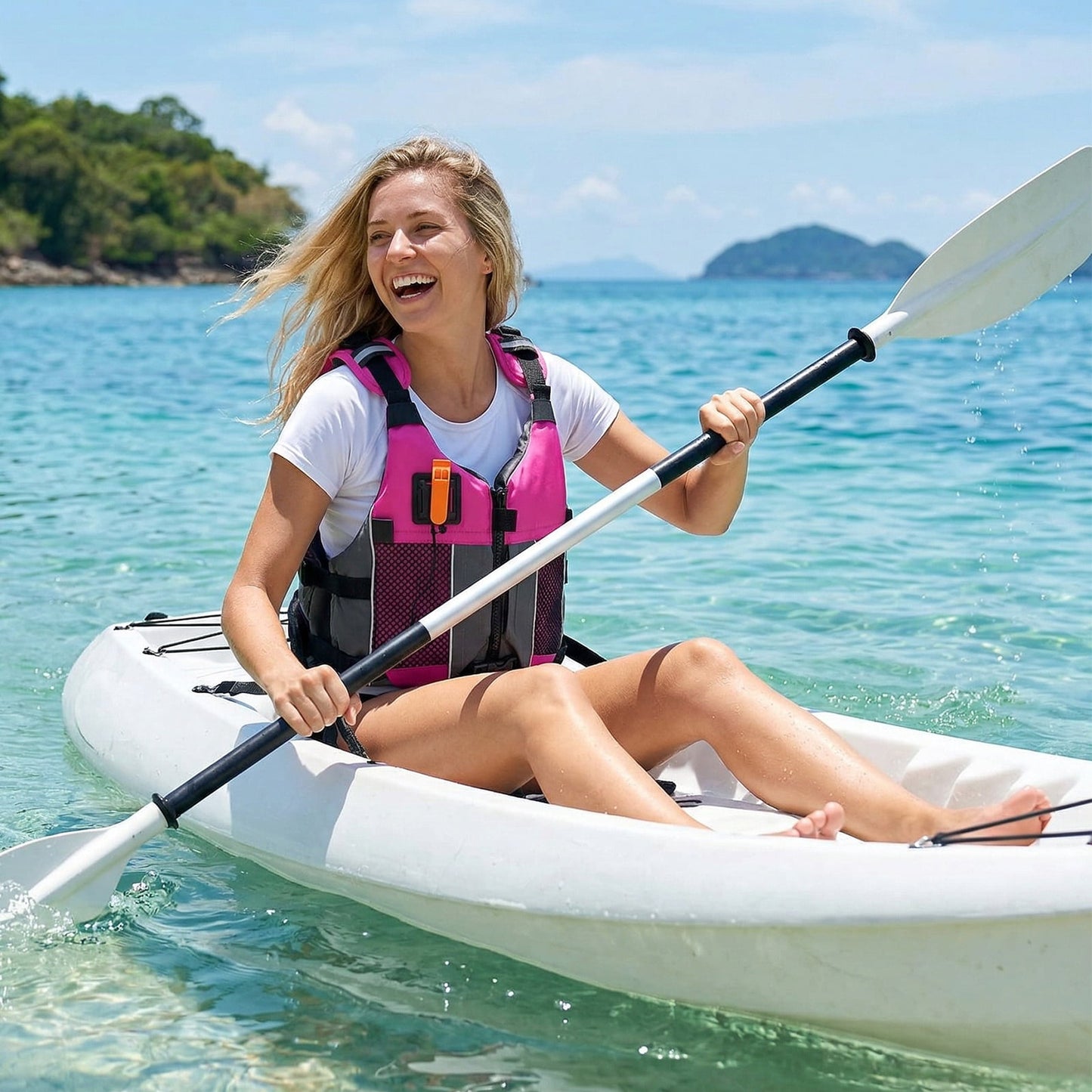 Koorium Life Jacket for Adult,Swim Vest for Men Women,Adults Life Jackets Dual Mesh Pockets Attached Whistle Buoyancy Aid for Fishing, Paddleboard, Kayaking, Boating