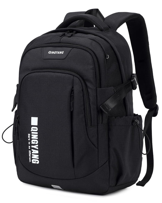Teens School Backpack , Waterproof Breathable Laptop Bookbag for Middle High School, Lightweight Daypack with 15.6 Inch Computer Sleeve, Black