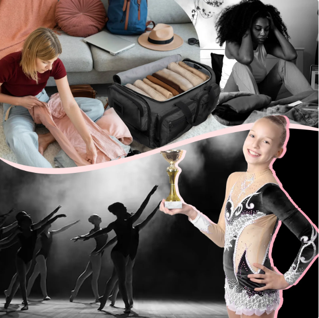 Fegat 23" Collapsible Rolling Competition Dance Duffle Bag, Pink-23Inch