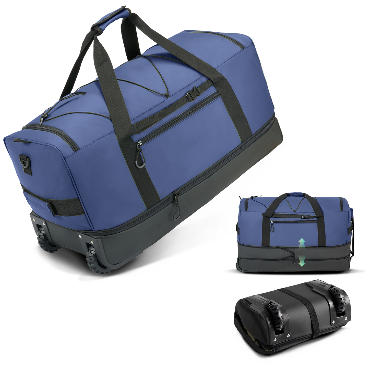 Fegat Foldable Rolling Duffel Bag,30'' Travel Duffel Bag Expandable 100L-120L Heavy Loads Design,Large Waterproof Wheeled Bag for Travel with Straps & Lock