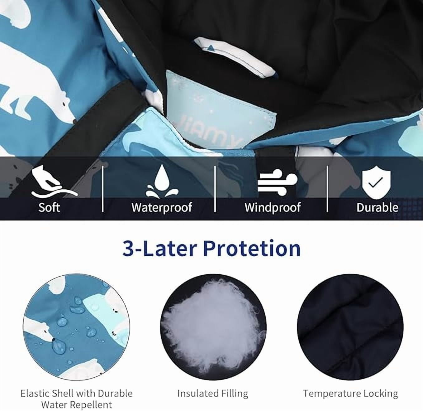 Baby Boys Girls Hooded Romper Winter Snowsuit with Gloves and Booties Warm Jumpsuit Outwear Clothes