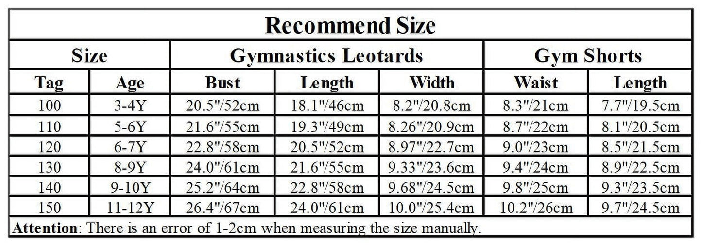 Gymnastics Leotards for Girls Sparkle One-piece Design Dancing Athletic Leotards 3-12Years