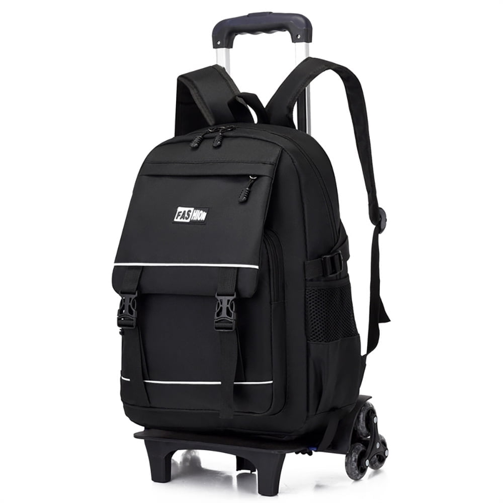 IvyH Rolling Backpack, 18" Lightweight Wheeled Backpack 6 Wheels Unisex Large Luggage Backpacks,Black