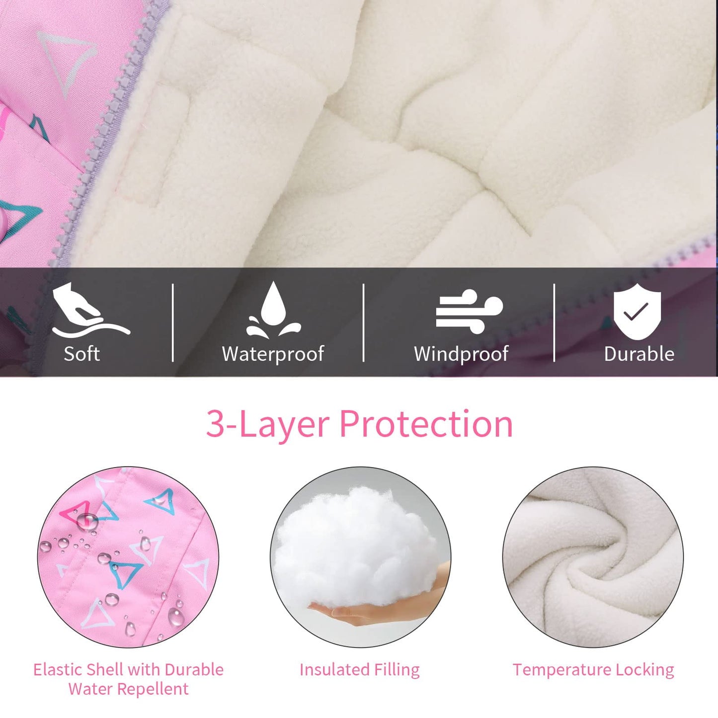 Kids Snowsuit One Piece, Girls Snow Suit Waterproof, Boys Ski Jacket Jumpsuits Overalls for Skiing Snowboarding