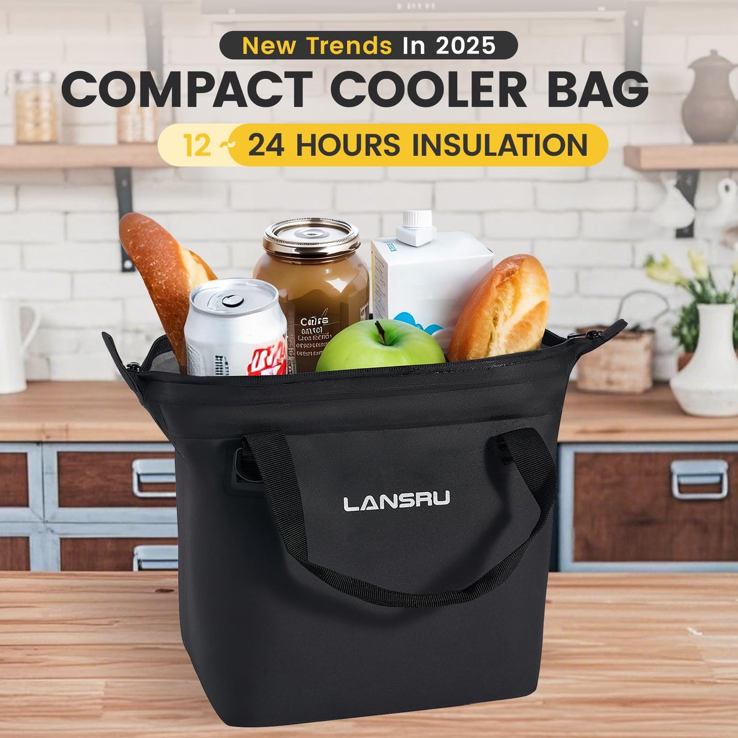 Fegat Mini Soft Cooler Bag,Portable TPU Insulated Soft Sided Cooler, 24-Hour Cooling Camping Bag for Lunch, Beach, Drink,Outdoors, 10-Can 5 Liters
