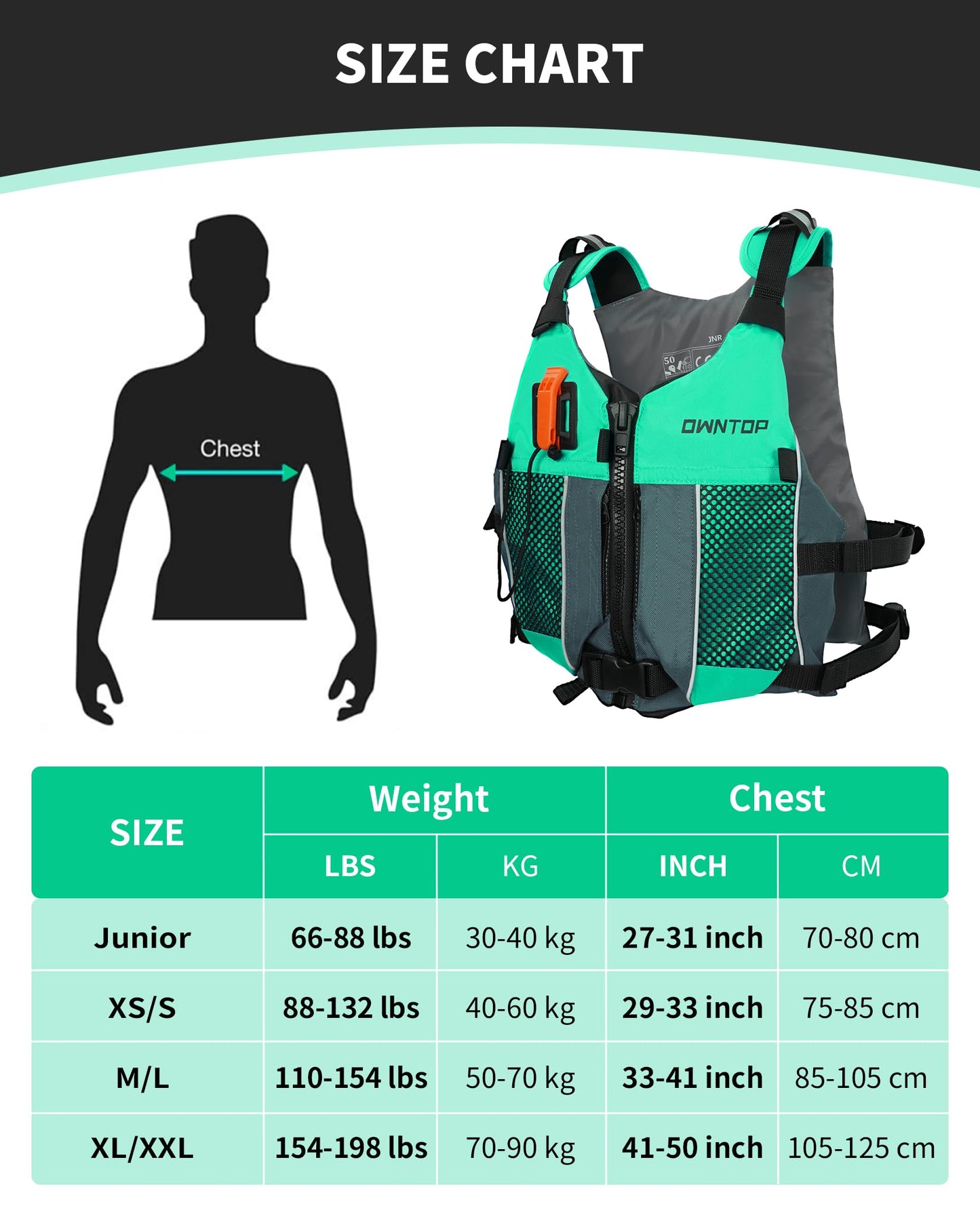 Koorium Life Jacket for Adult,Swim Vest for Men Women,Adults Life Jackets Dual Mesh Pockets Attached Whistle Buoyancy Aid for Fishing, Paddleboard, Kayaking, Boating