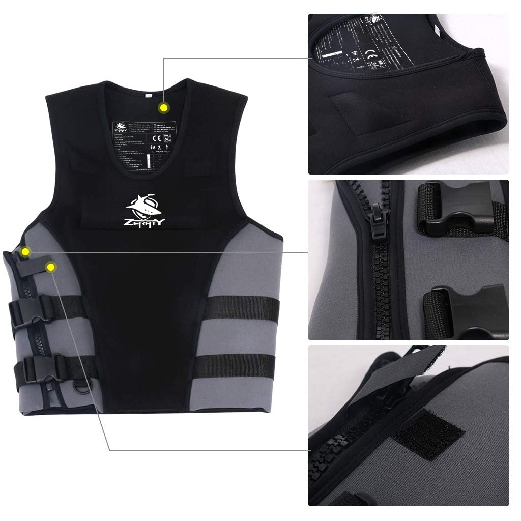 Zeraty Adult Life Jacket Swim Vest Men Impact Vest Buoyancy Swimming Vest Safety Life Jackets for Adult,Float Suit for Kayaking Fishing Surfing Canoeing Sailing