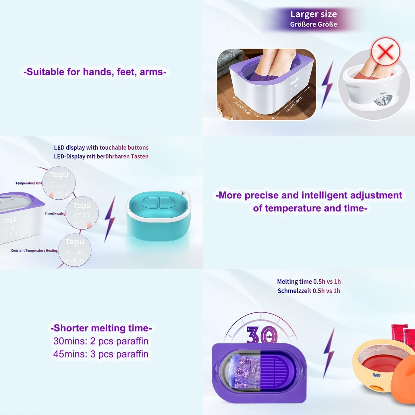 Paraffin Wax Machine for Hand and Feet, 4000ML Paraffin Wax Warmer Set with Accessories, 1350g, Paraffin Wax/Glove/Brush,200 W, White