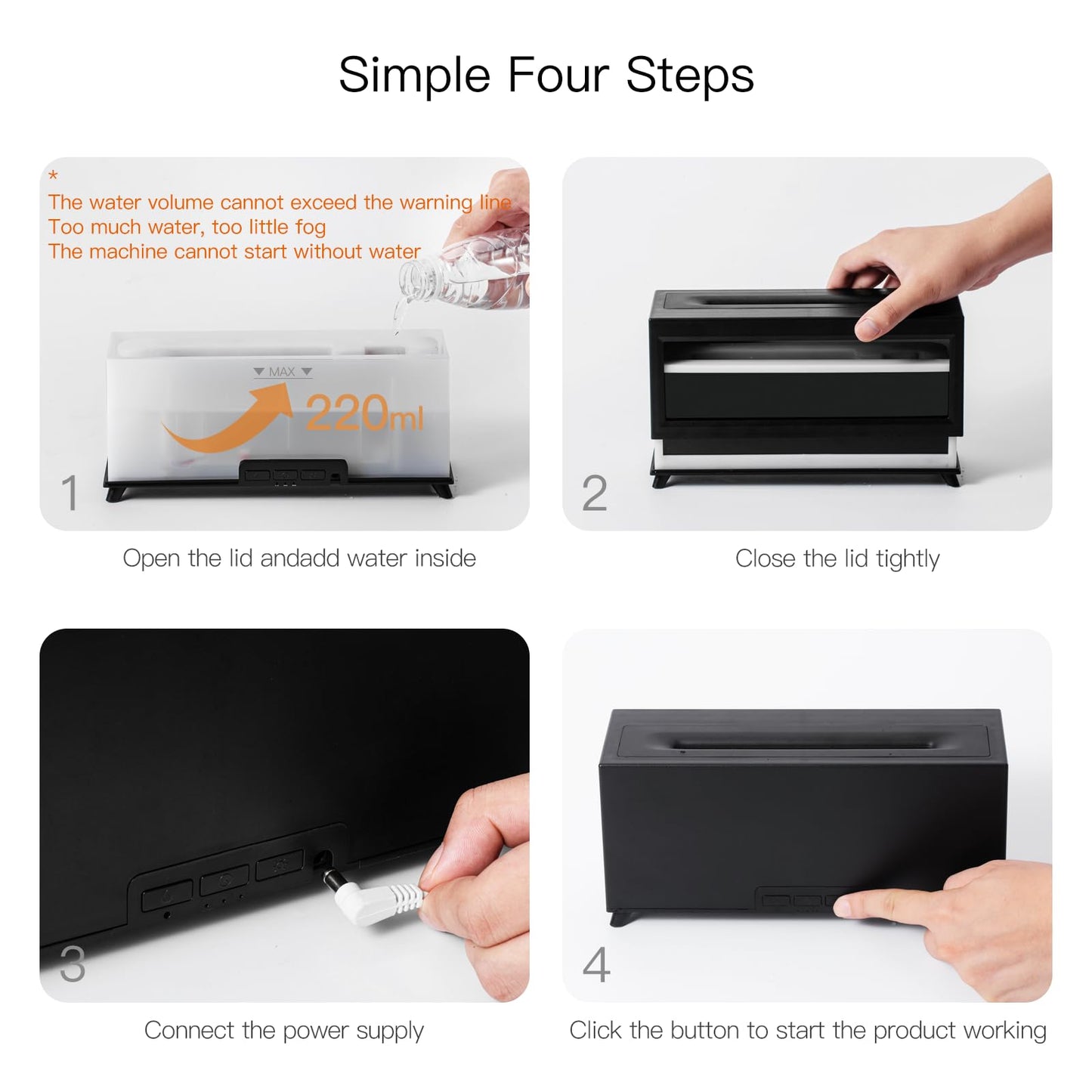 Essential Oil Diffuser, Fireplace Fire Flame Aromatherapy Diffuser, 220ml Ultrasonic Cool Mist Humidifier, Scent Aroma Diffuser with 7 Colors Light, Timer & Auto-Off for Home, Room