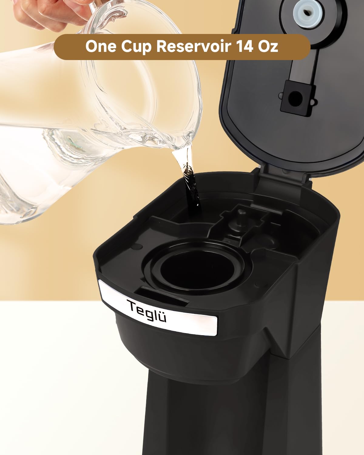 Single Serve Coffee Maker for K Cup Pod & Ground Coffee 2 in 1, K Cup Coffee Machine 14 oz Brew Size, Mini Single Cup Coffee Pod Fast Brew, Reusable Filter