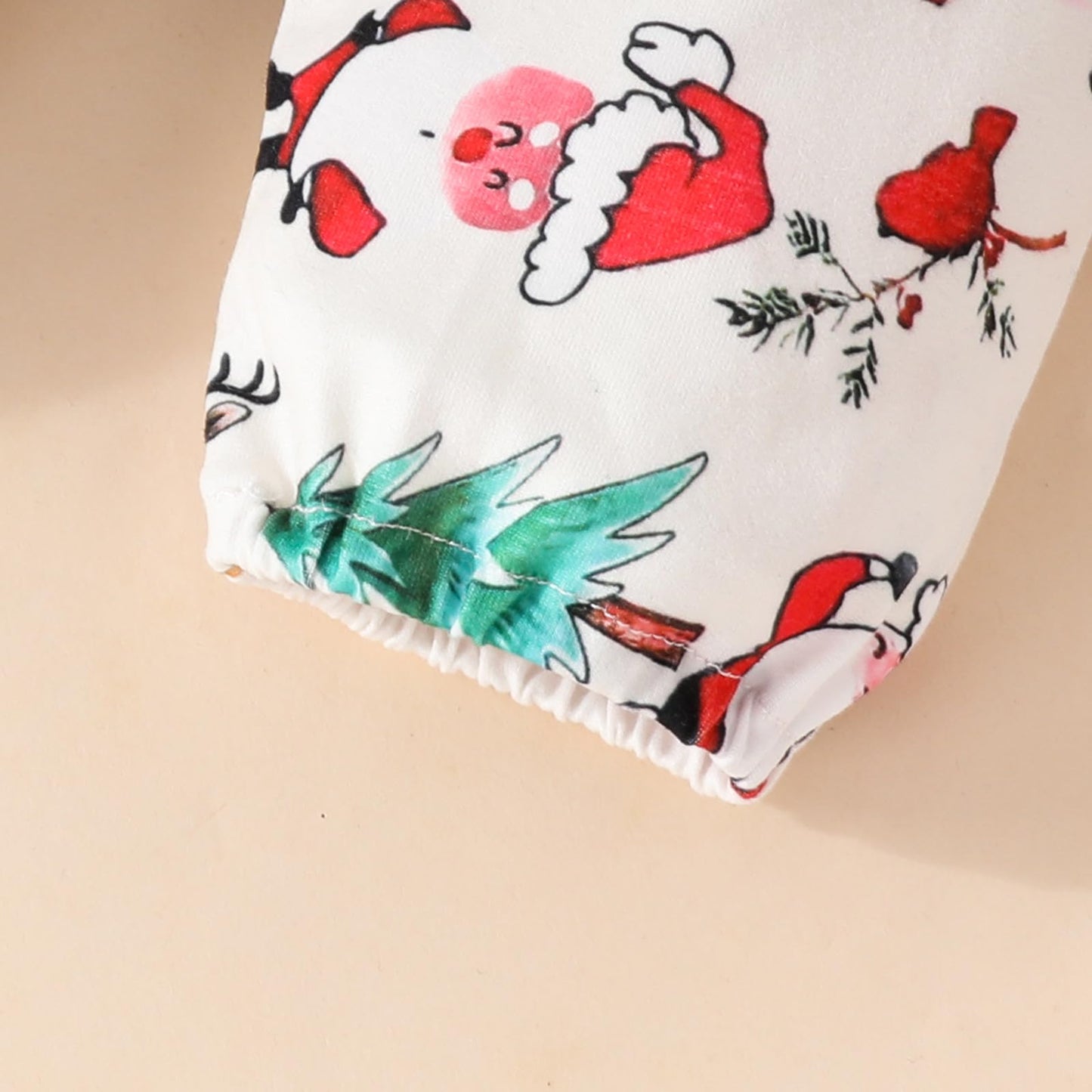 Baby Girls Christmas Outfits Long Sleeve Ruffle Romper Floral Pants Cute Winter Warm Xmas Infant Newborn Girls 3PCS Clothes Set 0-3 Months